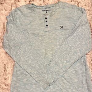 Hurley for Buckle Men's Sky Blue Long Sleeve Henley